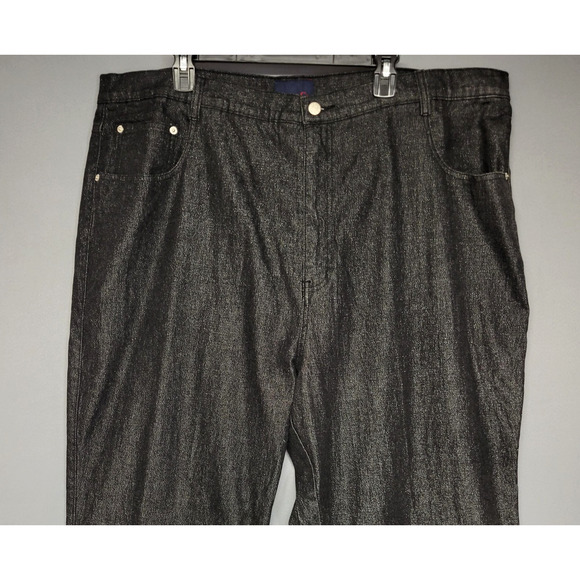 Denim & Co Pants Womens 28 Metallic Stretch Straight Leg Jeans Shimmer Glam - Picture 4 of 13